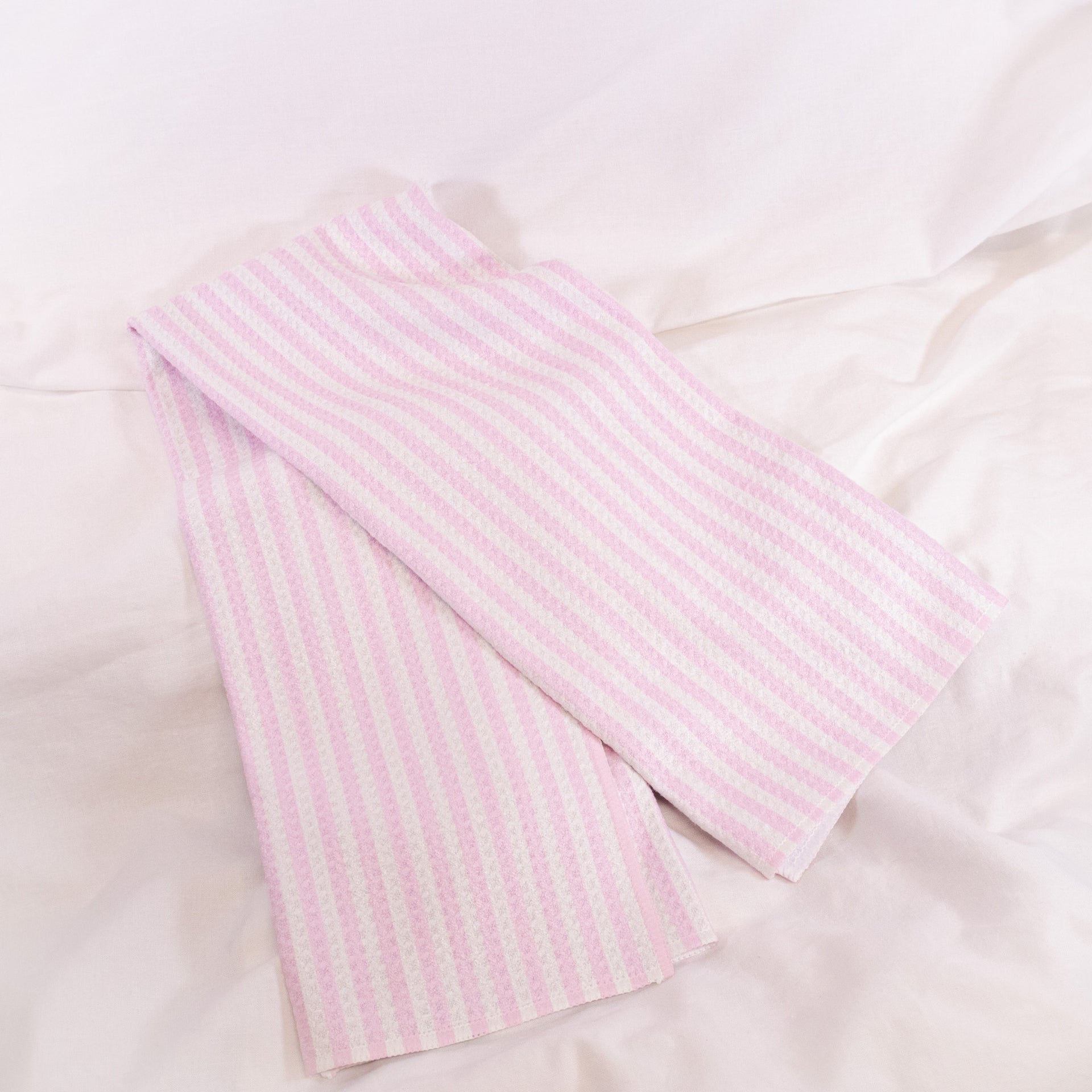 Summer Stripe Pink Geometry Tea Towel