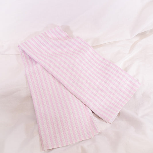 Summer Stripe Pink Geometry Tea Towel