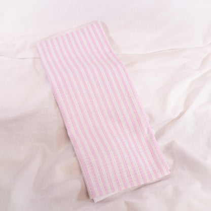 Summer Stripe Pink Geometry Tea Towel