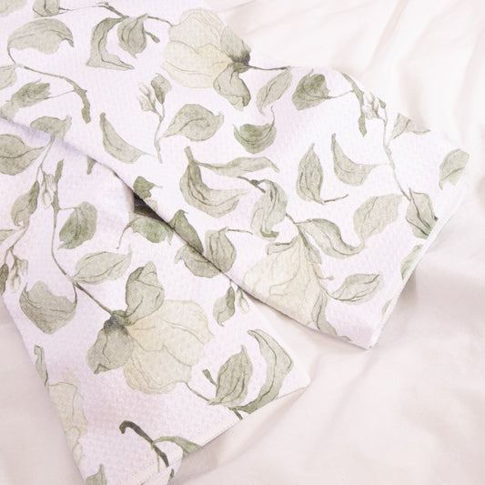 Spring Floral Blossoms Geometry Tea Towel