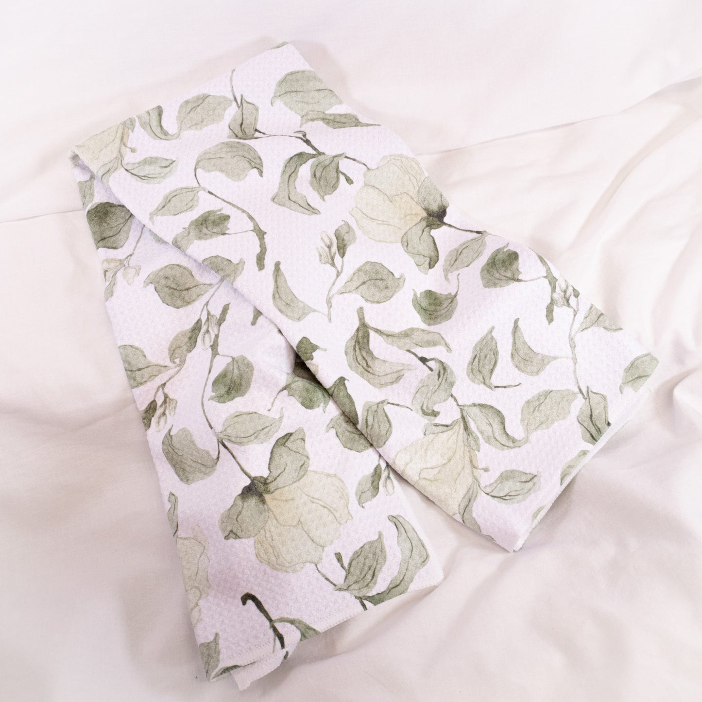 Spring Floral Blossoms Geometry Tea Towel