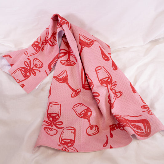 Wining And Dining Geometry Tea Towel