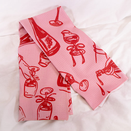 Wining And Dining Geometry Tea Towel