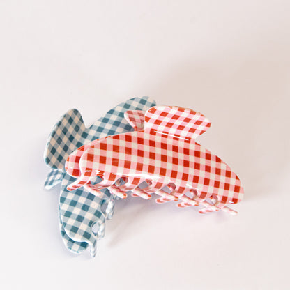 Gingham Claw Hair Clip