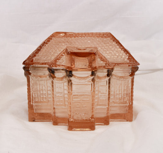 Pink Glass House Jar