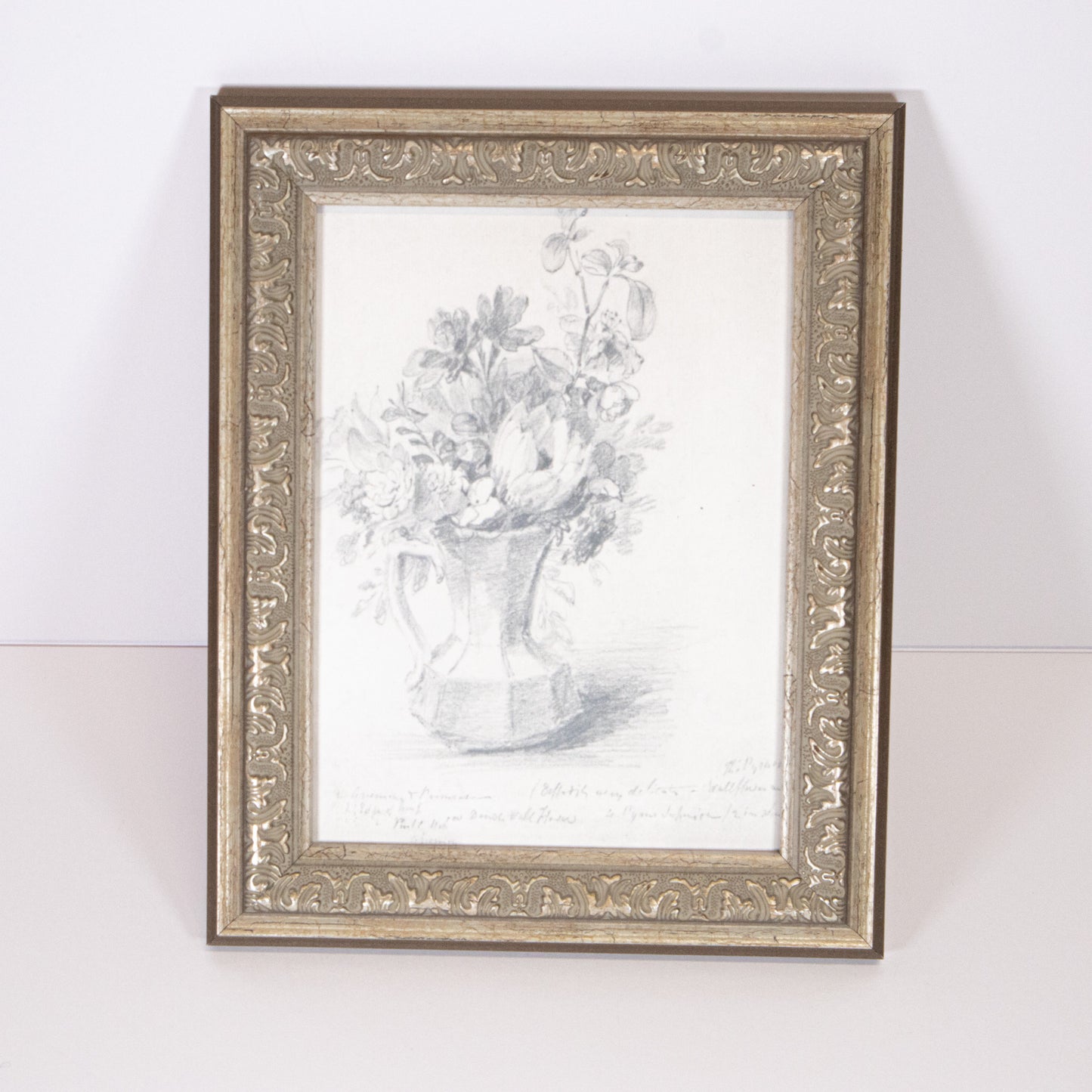 Flower Pitcher Sketch Framed Wall Art