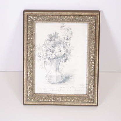 Flower Pitcher Sketch Framed Wall Art