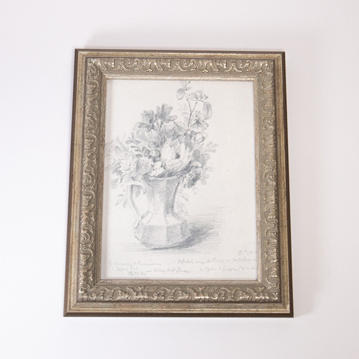 Flower Pitcher Sketch Framed Wall Art