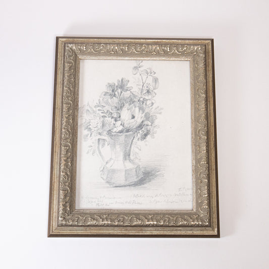 Flower Pitcher Sketch Framed Wall Art