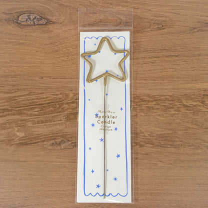 Gold Star Sparkler Cake Candle By Meri Meri