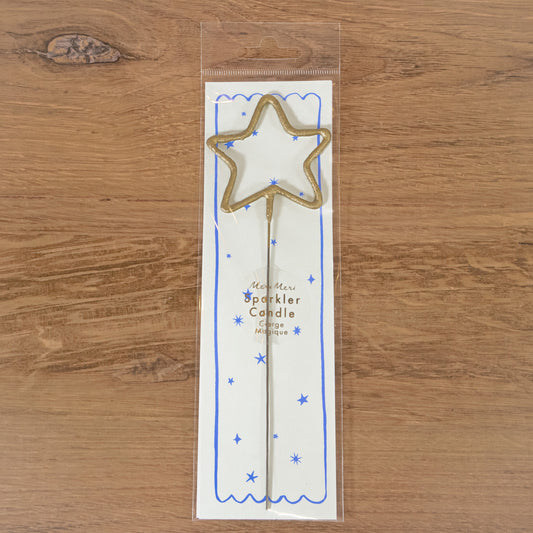 Gold Star Sparkler Cake Candle By Meri Meri