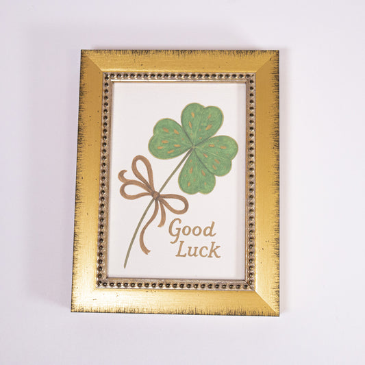 Good Luck Clover Framed Wall Art