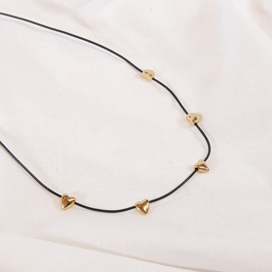 Mini Heart Cord Necklace