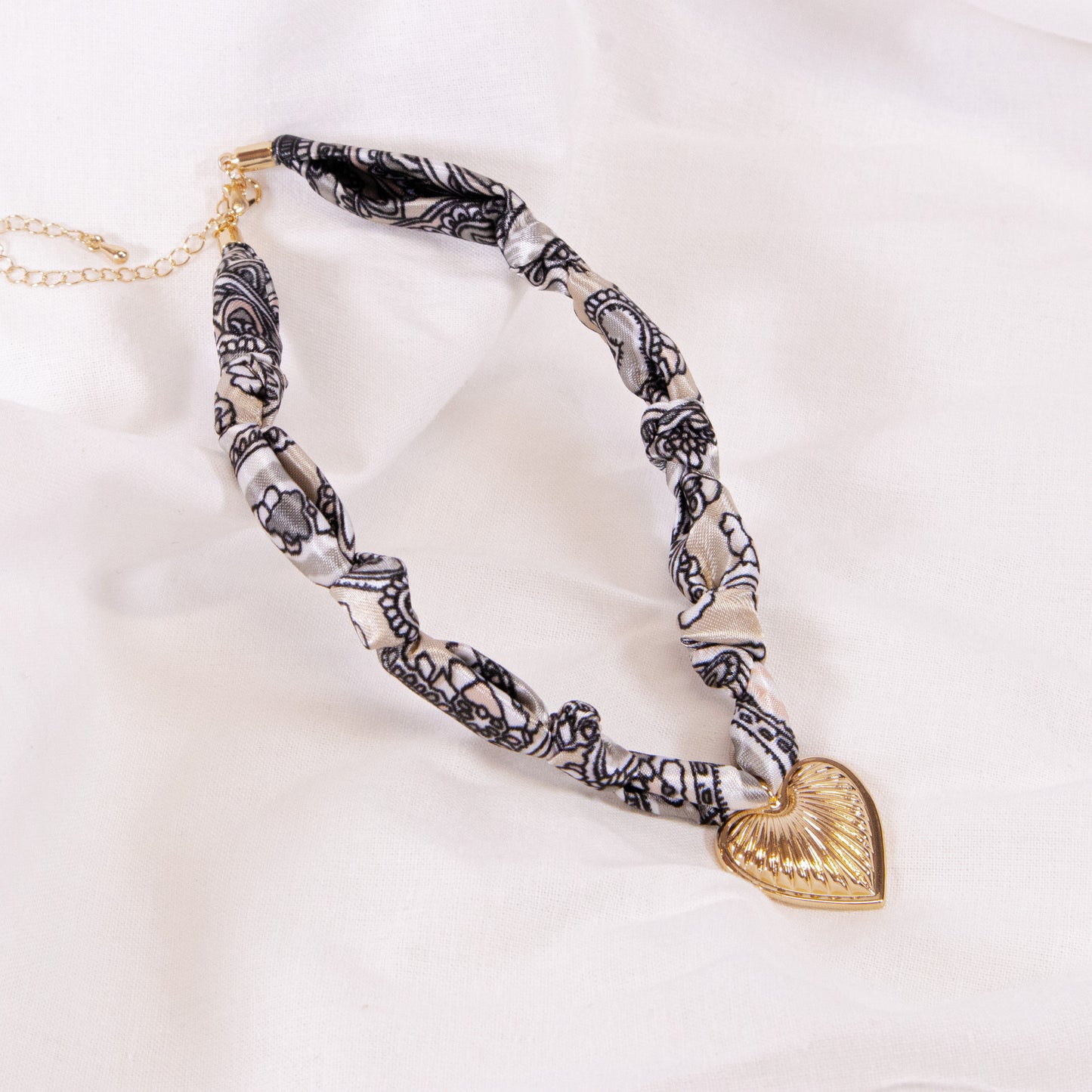 Heart Pendant Scarf Necklace