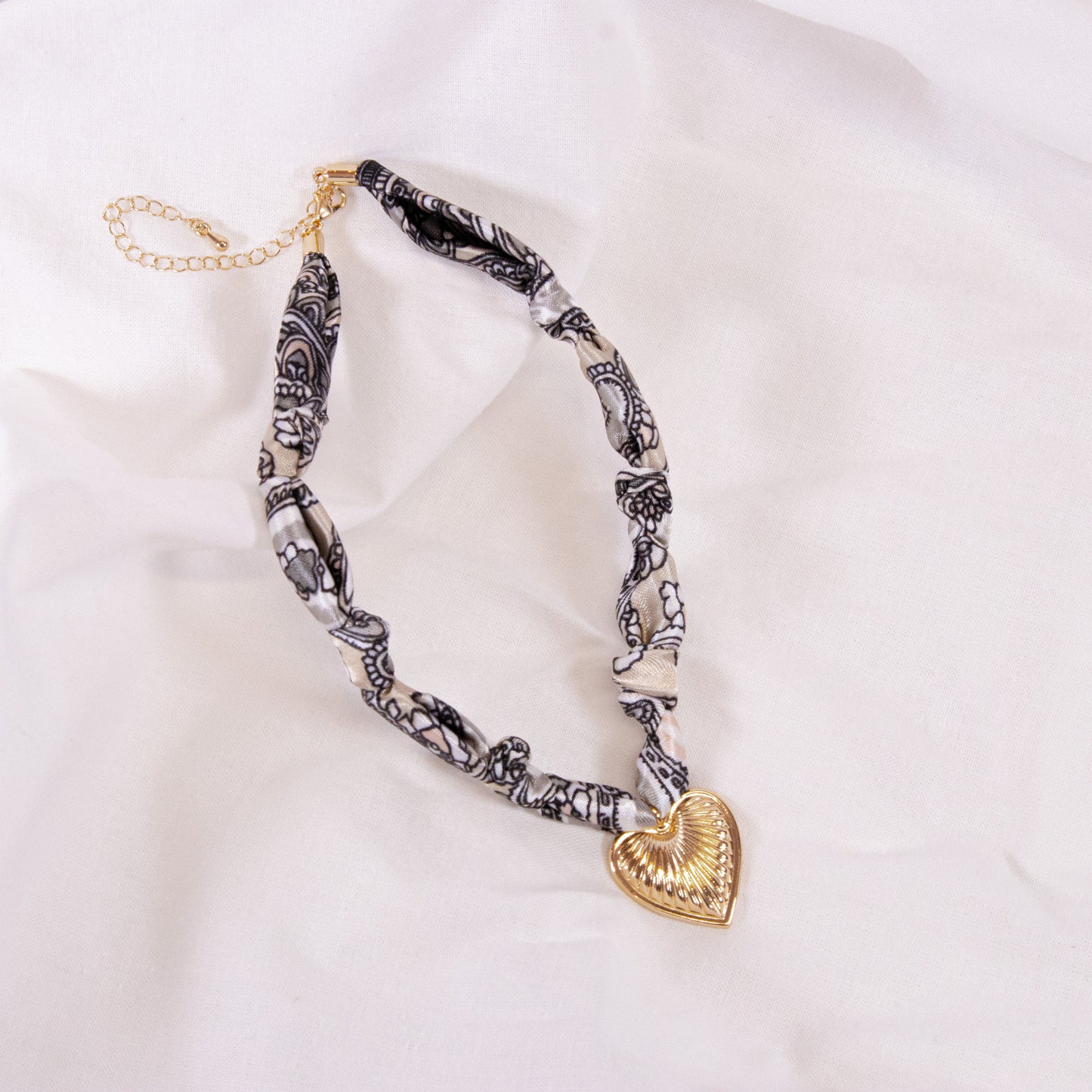 Heart Pendant Scarf Necklace