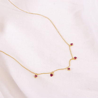 Mini Red Heart Stone Necklace