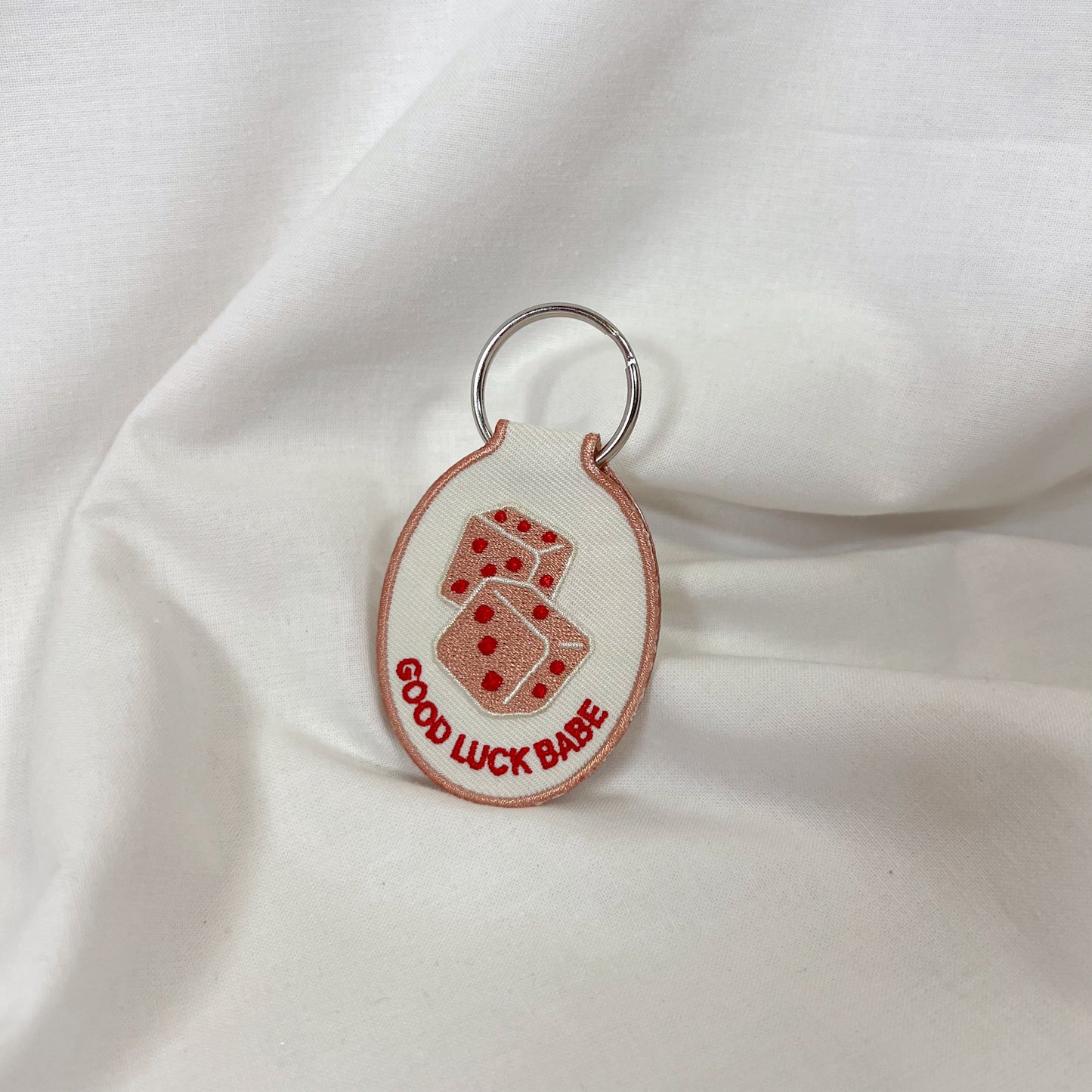 Good Luck Babe Embroidered Keychain