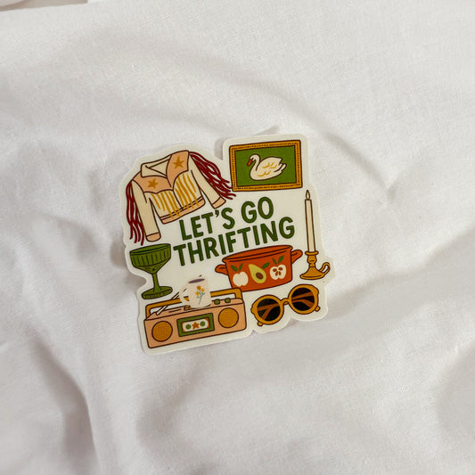 Let's Go Thrifting Vinyl Sticker