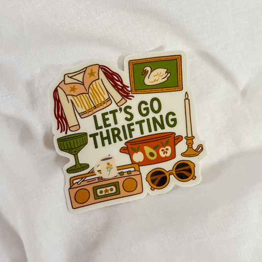 Let's Go Thrifting Vinyl Sticker