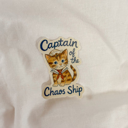 Captain Of The Chaos Ship Vinyl Sticker
