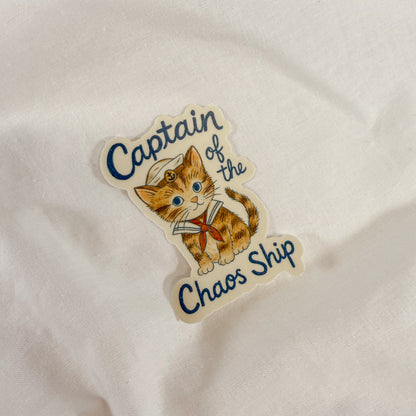 Captain Of The Chaos Ship Vinyl Sticker