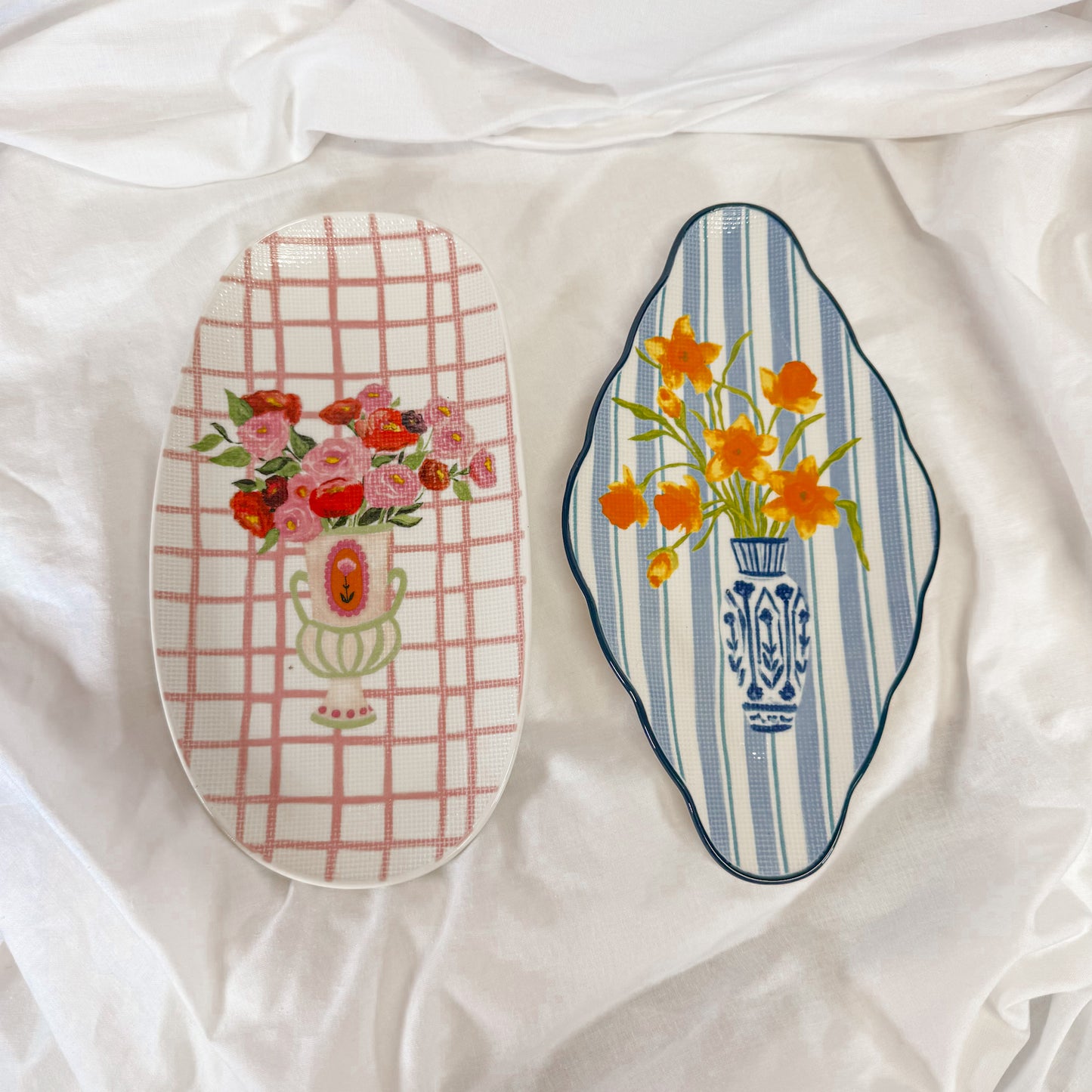 Patterned Bouquet Decorative Tray