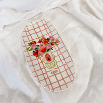 Patterned Bouquet Decorative Tray