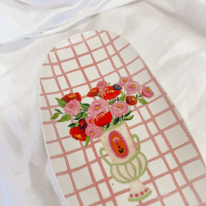 Patterned Bouquet Decorative Tray