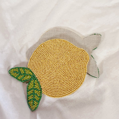 Lemon Beaded Coaster