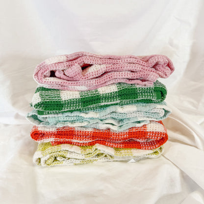Gingham Waffle Dish Towel