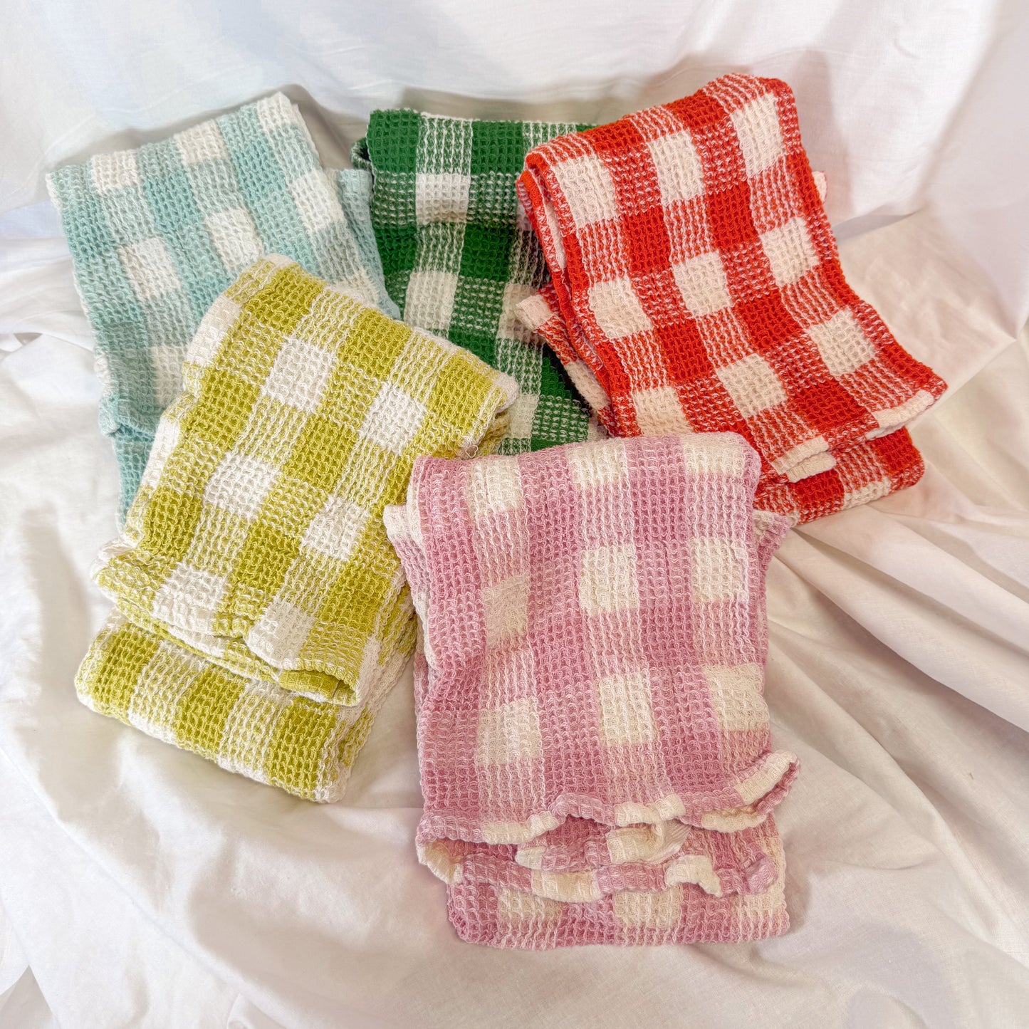 Gingham Waffle Dish Towel