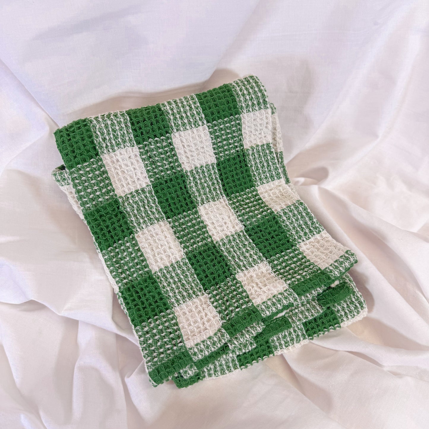 Gingham Waffle Dish Towel