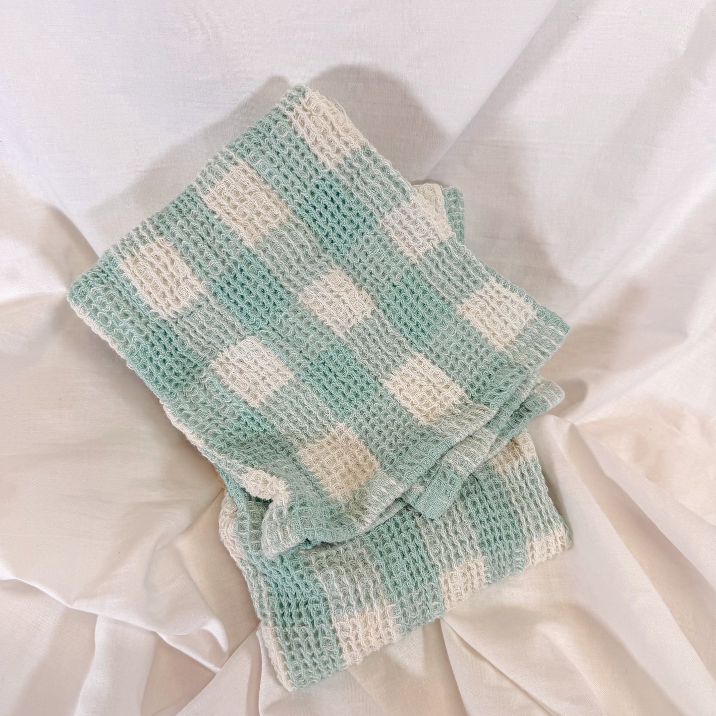 Gingham Waffle Dish Towel