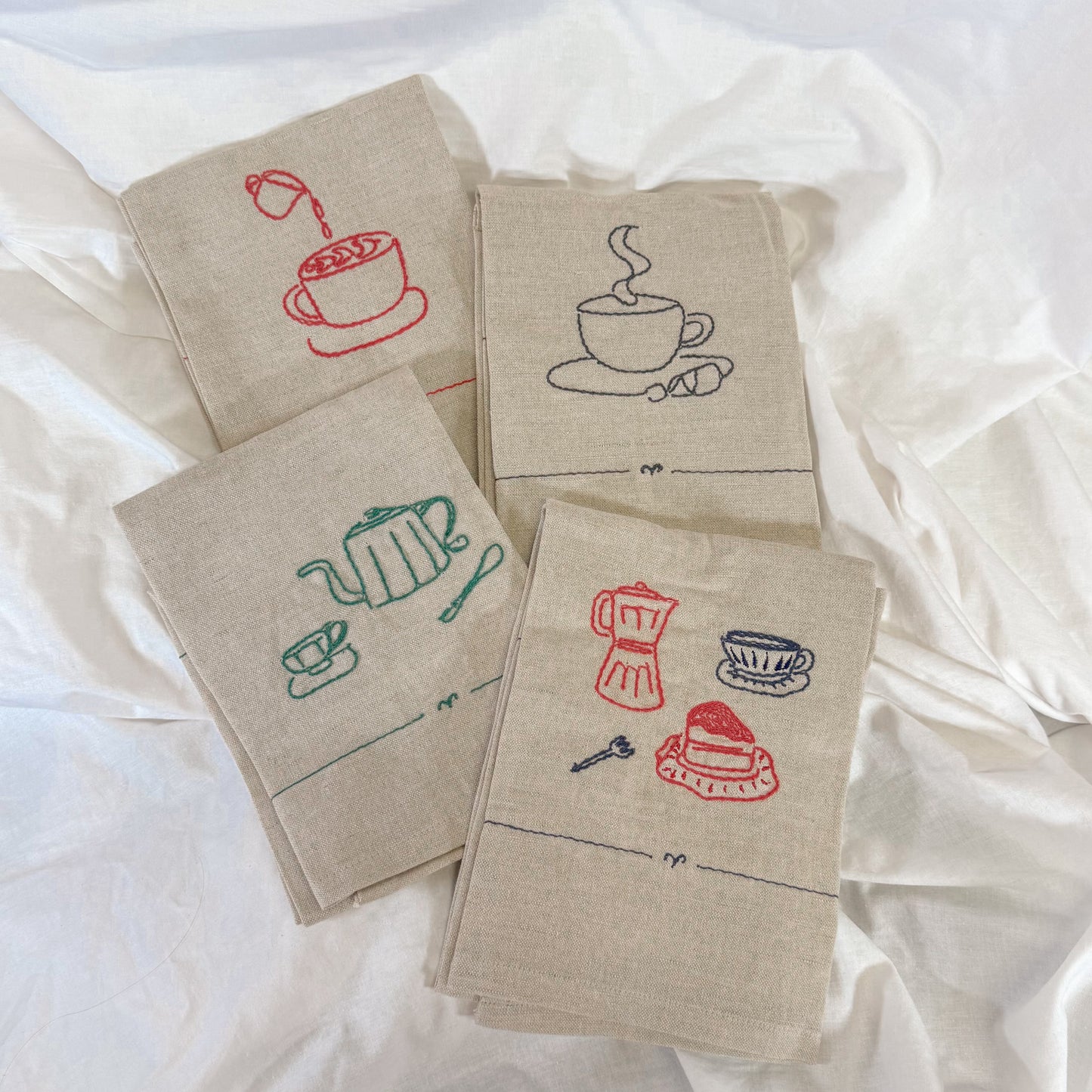 Embroidered Coffee Tea Towels
