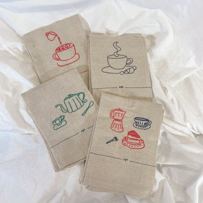 Embroidered Coffee Tea Towels
