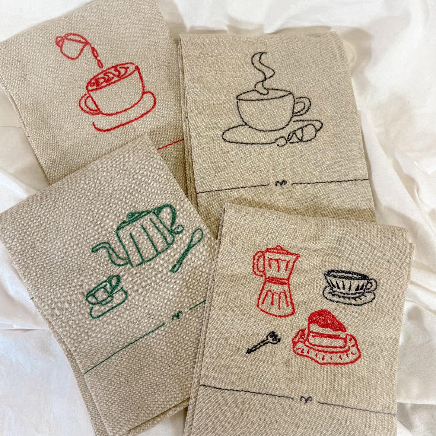 Embroidered Coffee Tea Towels