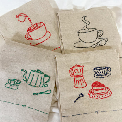 Embroidered Coffee Tea Towels