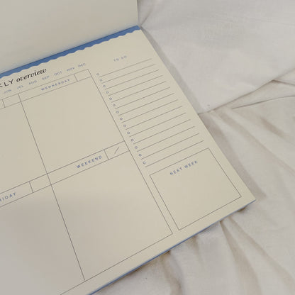 Floral Checkerboard Weekly Desk Planner