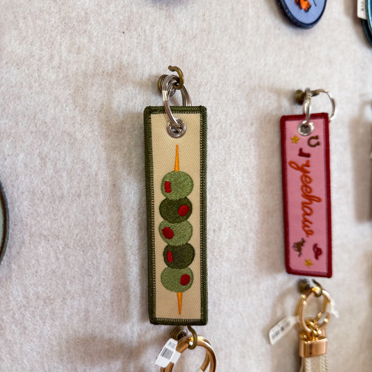 Olives Embroidered Keychain