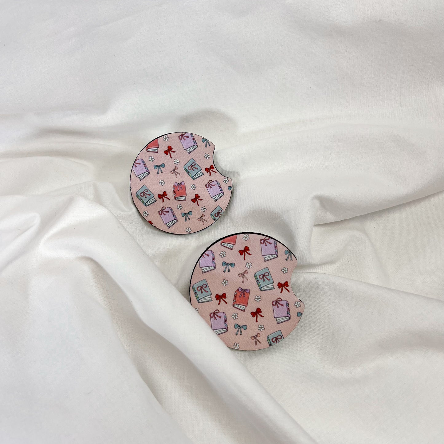 Books And Bows Car Coaster Set