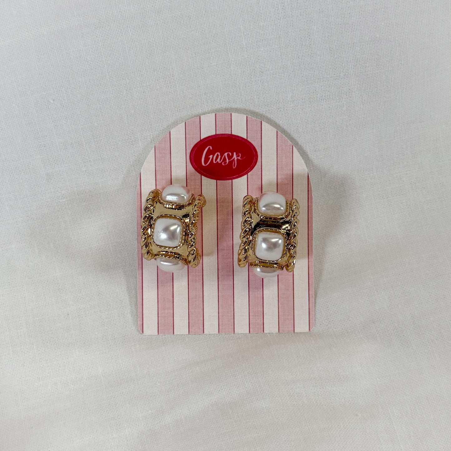 Decorative Pearl Hoop Earrings