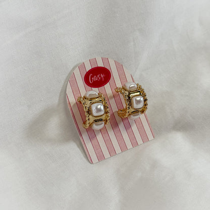 Decorative Pearl Hoop Earrings