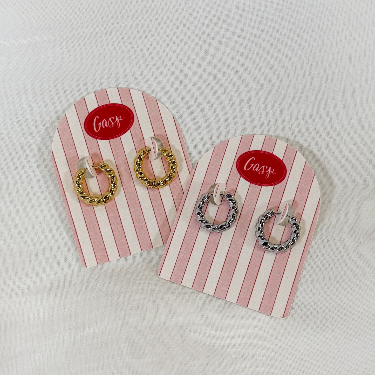 Twist Huggie Hoop Earrings