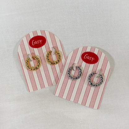 Twist Huggie Hoop Earrings