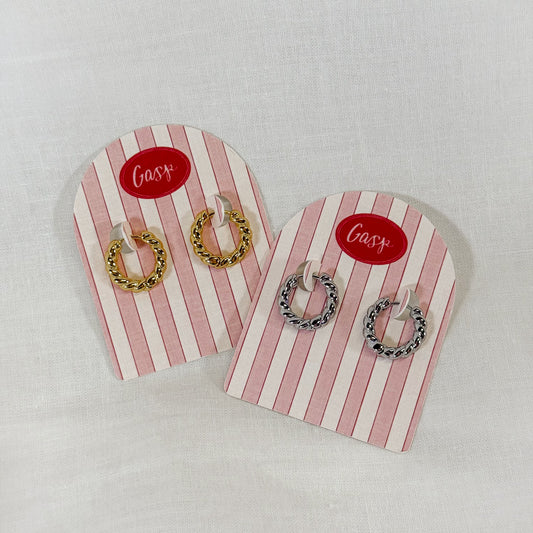 Twist Huggie Hoop Earrings