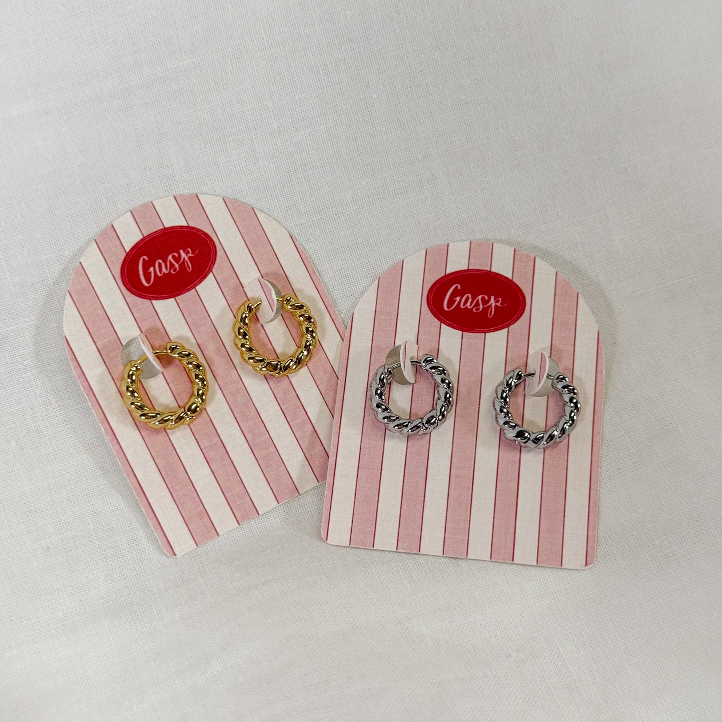 Twist Huggie Hoop Earrings