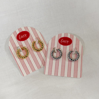 Twist Huggie Hoop Earrings