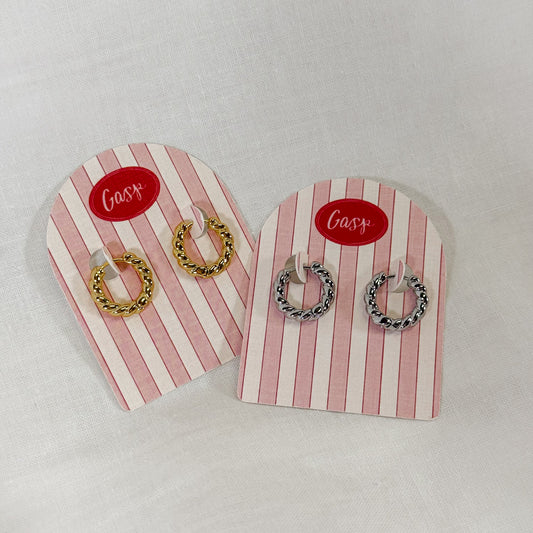 Twist Huggie Hoop Earrings