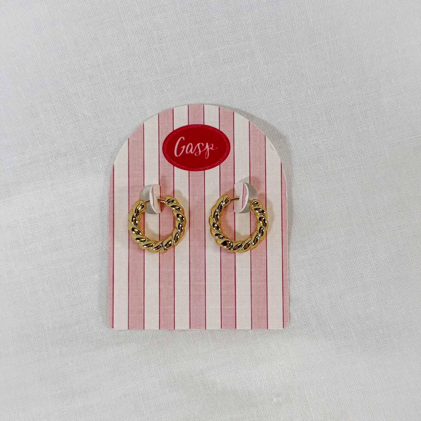 Twist Huggie Hoop Earrings