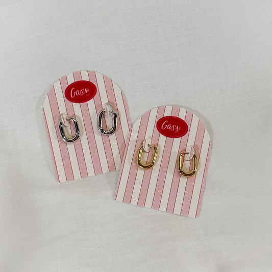 Classic Oval Huggie Hoop Earrings